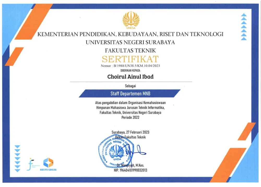 HIMTI Certificate